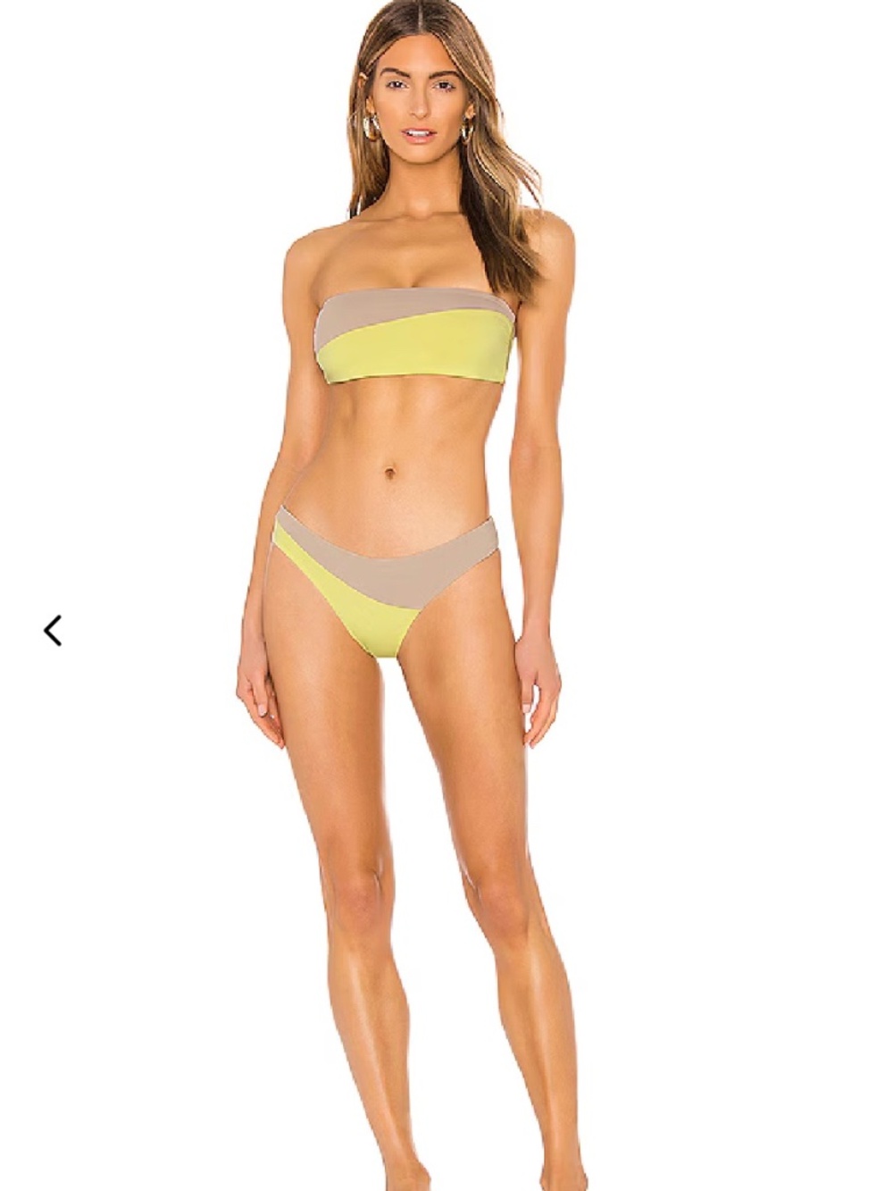 Tavik Swimwear-Jacyln Bikini - Sand and Sunny Lime Size Medium Top Large Bottoms
